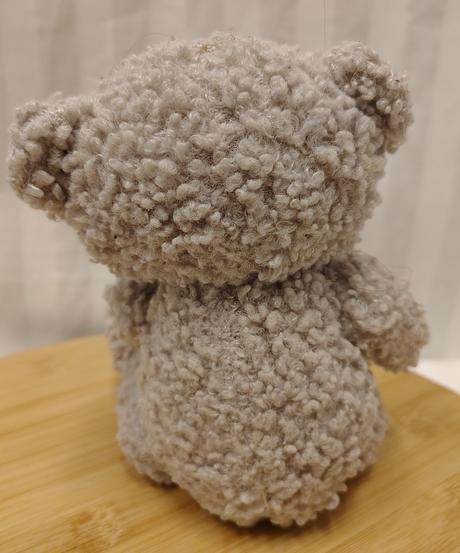 Plyšový sivý medveď s farebnou mašlou, 15 cm, 