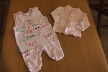 Dojčenské dupačky a košieľka žirafka, 62