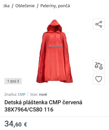 Pončo pršiplášť v.116, cmp,116