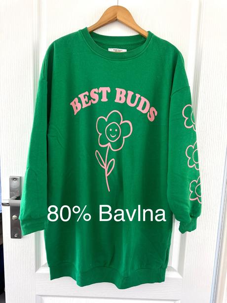 Zelené mikinové šaty, tunika best buds, house