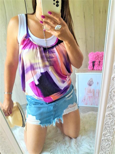 Fialový top 2 in 1-m, m