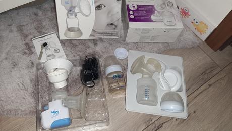 Elektrická odsávačka mlieka, 2x sada + fľaša, 