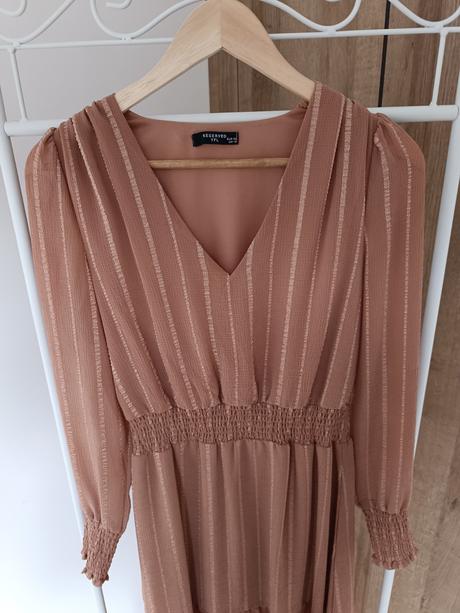 Hnedé šaty s dlhým rukávom reserved, reserved,34