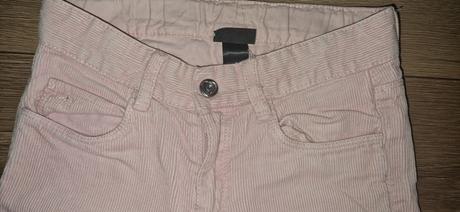 Bledučko ružové menžestráky so srdiečkami, h&m,128