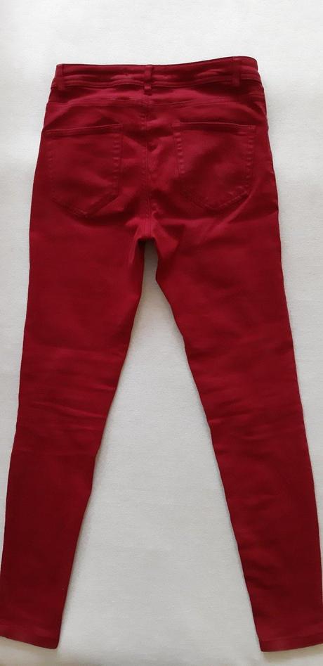 Elastické bordové rifle zara, zara,34