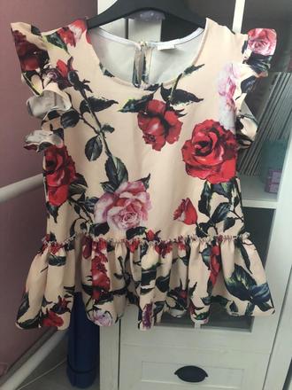 Bluzka/top s kvetinami, s