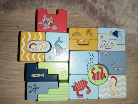 Drevené kocky more 17 kusov, 