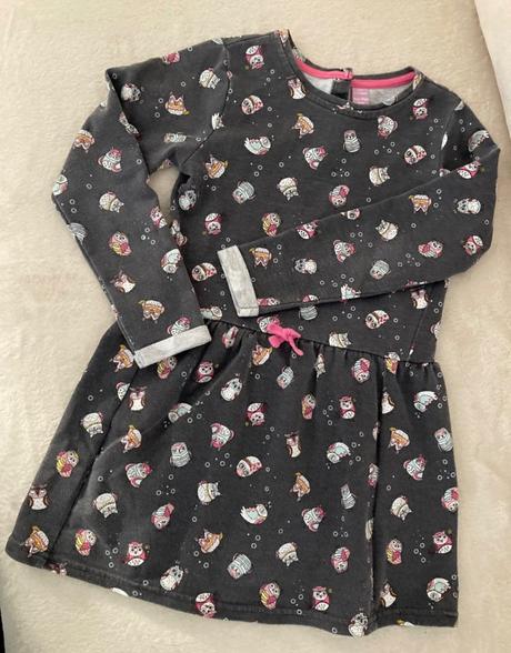 Teplé šaty sovičky 122, dopodopo,122