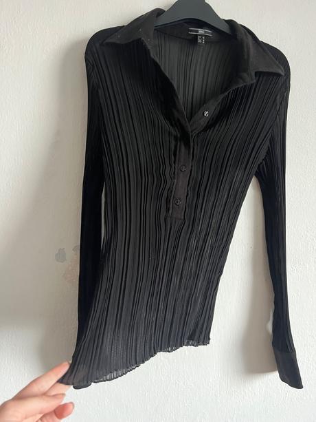 Trendy transparentna bluzka mango m plisovana skla, mango,m