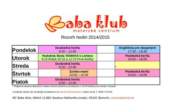 Materské centrum Baba v Šamoríne