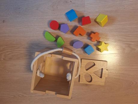 Drevená vkladačka - kocka, jouéco, 