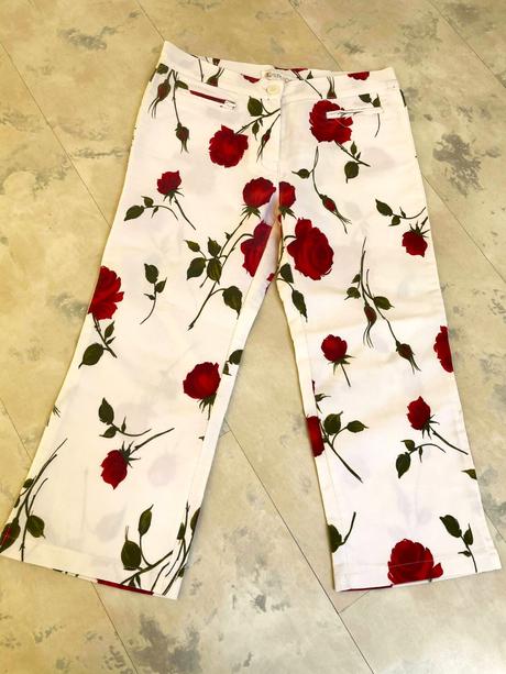 Kvetované strečové 3/4, 140