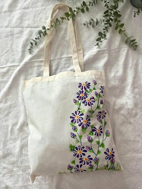 Plátené, ručne maľované tašky, 
