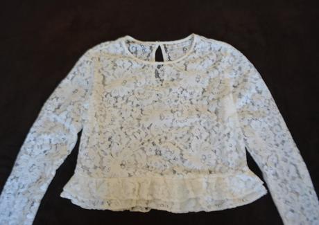 Zara, čipkovaný cropp top, veľ. s, zara,s