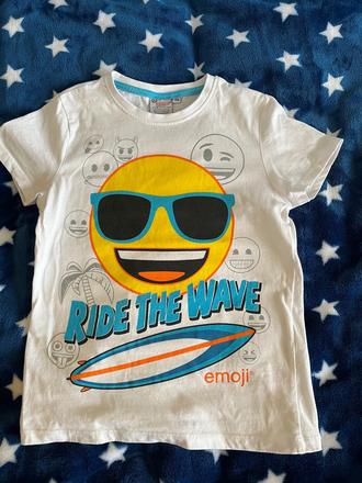 Tričko smajlík emoji 1x oblečené, 116