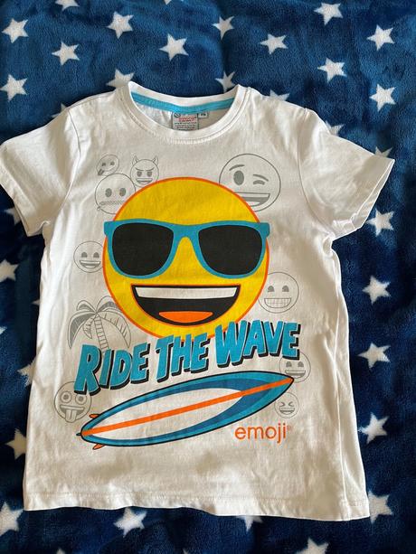 Tričko smajlík emoji 1x oblečené, 116