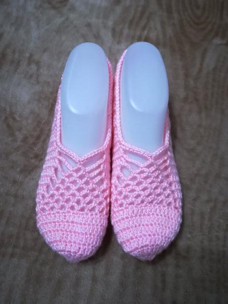 Háčkované papučky 47, 38 / 39