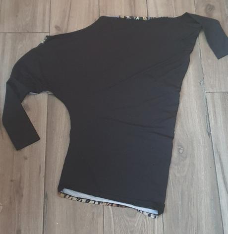 Čierne dlhé tričko - mini šaty, 38