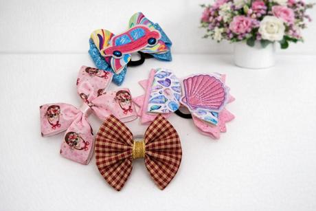 Balíčky mašiel na gumičke/štipce, 