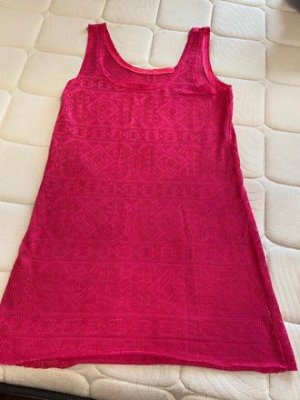 Cyklamenova tunika na plavky, s