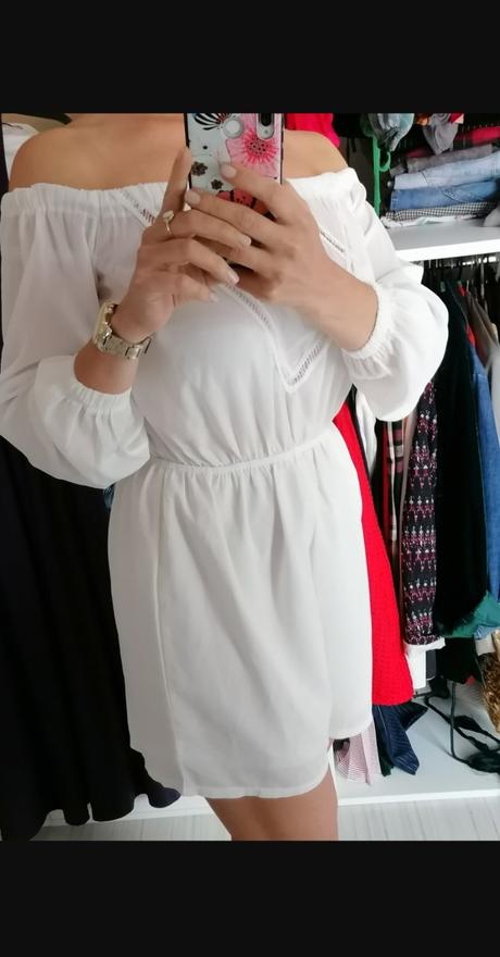 Biely letny overal, bershka,s