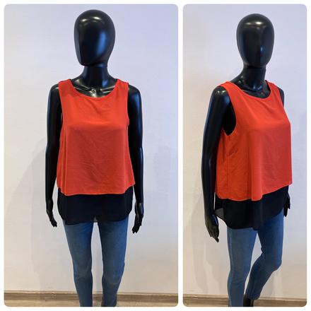 Dámska lososovo-čierna blúzka (m), m