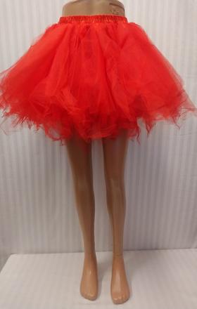 Dámska červená asymetrická tylová sukňa, xl, xl