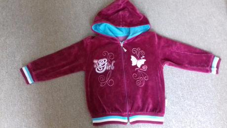 Pekná zamatová mikinka pre dievčatko, 98