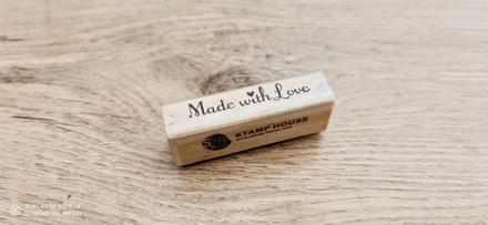 Drevená pečiatka - made with love, 