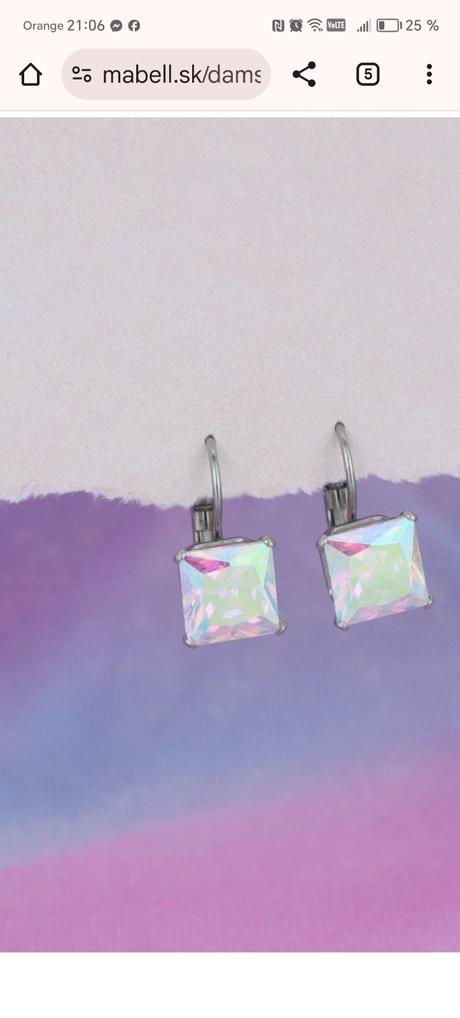 Náušnice chirurgická oceľ, menivé kamienky, 