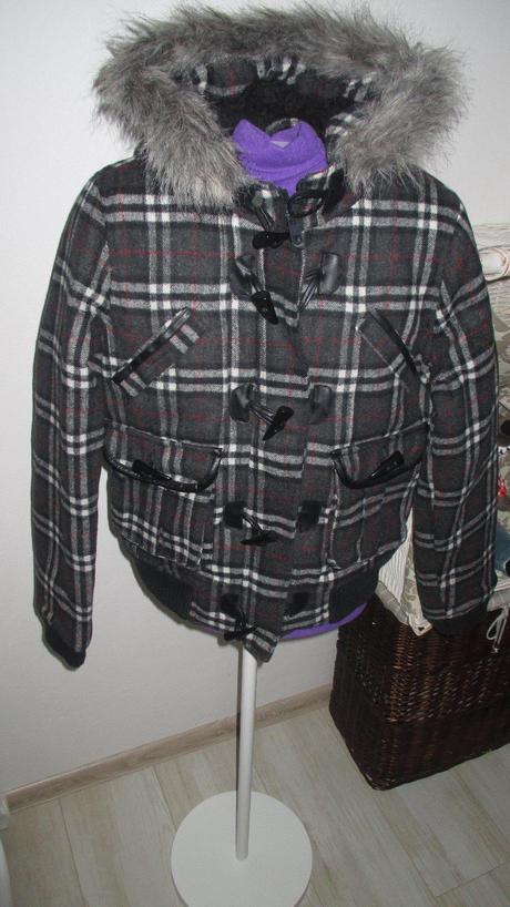 Teplá karo flanelová zimná bunda, new yorker,s