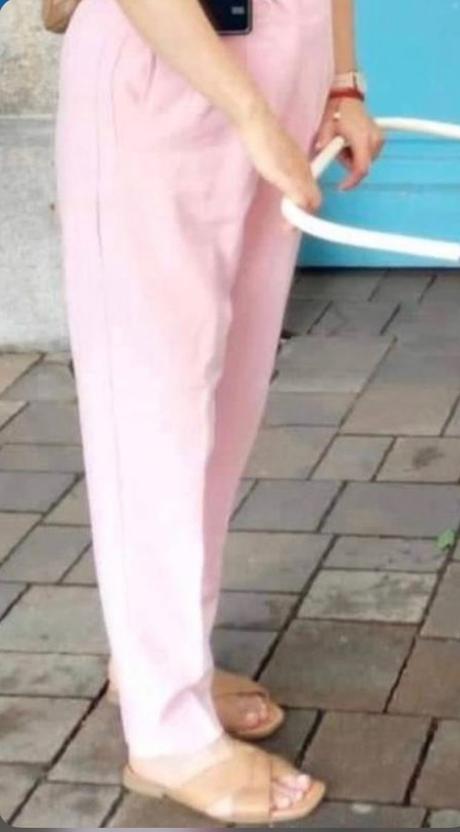 Ružové nohavice s vysokým pásom amisu, l/40, amisu,l