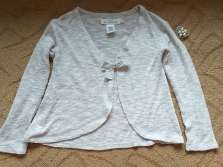 Trblietavé strieborné bolerko hm 122/128 ako nové, h&m,122