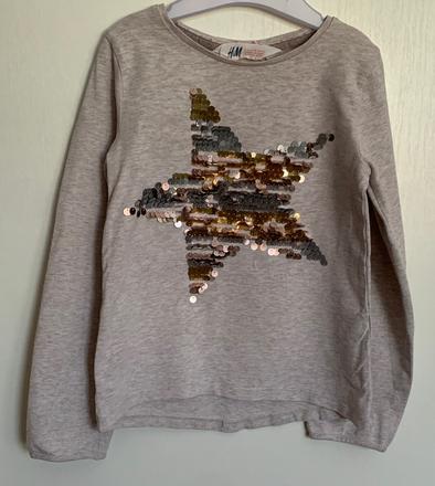 H&m béžové tričko s hviezdou, h&m,110