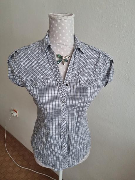 Sivo biela káro blúzka rodin hills veľ. s, s