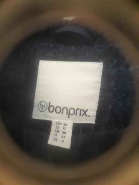 Sako - typ chanel - bouclé tvíd, farba navy blue, bonprix,38