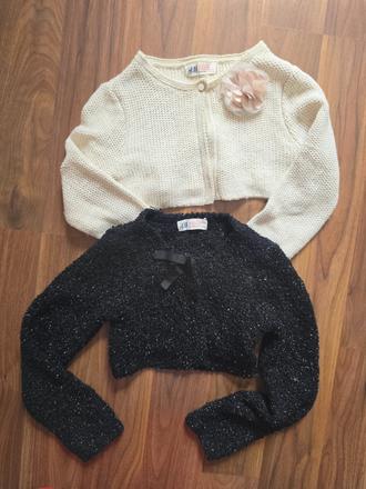 Bolerko zlaté a čierne trblietavé, h&m,110
