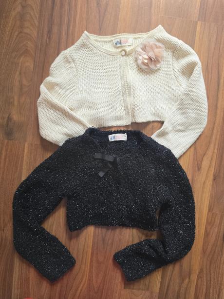 Bolerko zlaté a čierne trblietavé, h&m,110