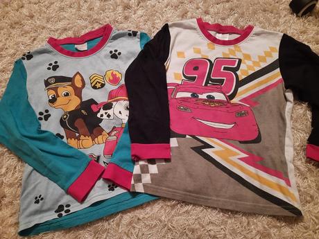 Tričká pyžamové cars a paw patrol č.116 2ks, 116