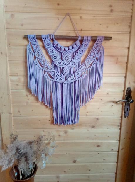 Levanduľové makramé dekorácia,