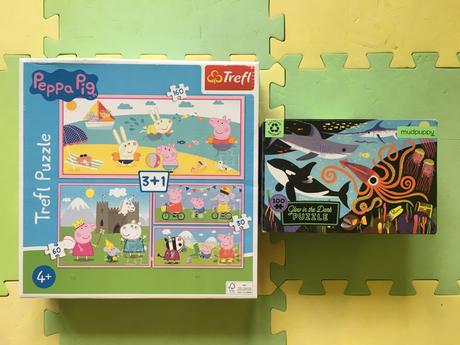 Puzzle svietiace mudpuppy a peppa pig 3+1, 