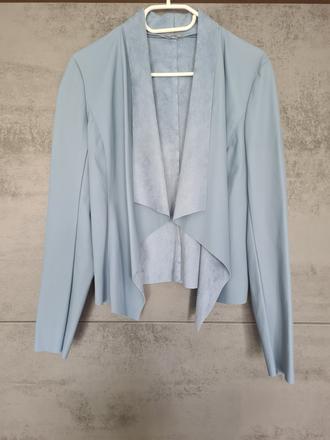Bledomodré kožené sako, orsay,l