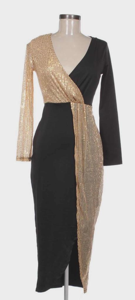 Šaty zlato čierne, l
