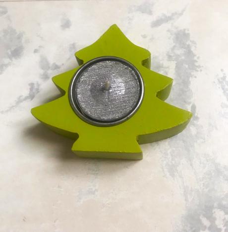 Drevený vianočný svietnik,