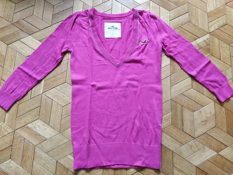 Cyklámenovy pulóver., hollister,s