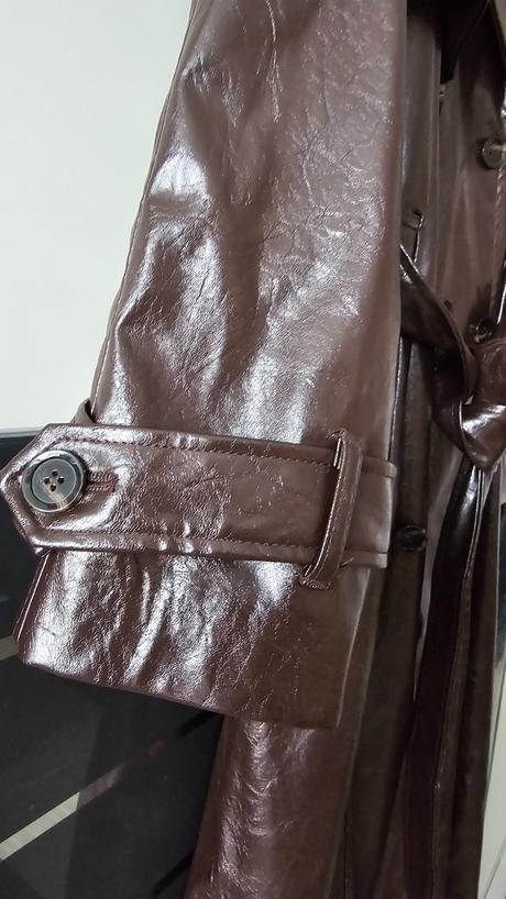 Kožený trenčkot, bershka,l