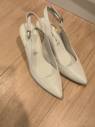 Biele kožené lodičky, tamaris,38