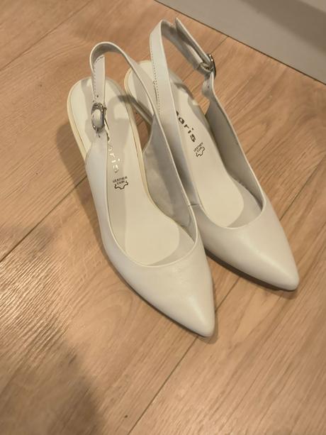 Biele kožené lodičky, tamaris,38