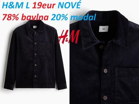 Košeľa hm menčester tmavomodrá, h&m,l