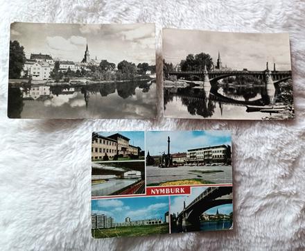 3 x stará pohľadnica nymburk,